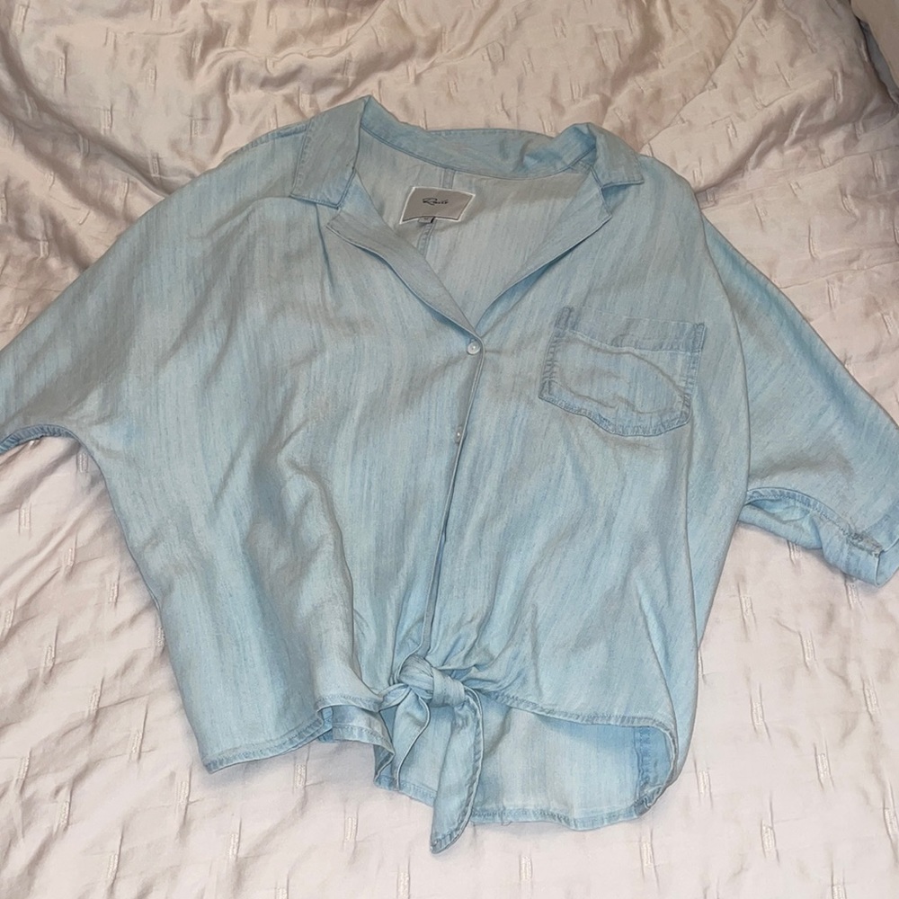 Rails cute denim tie top!